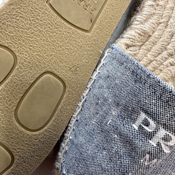 Prada Logo Espadrille Slide Sandals sz 37 - Picture 8 of 8